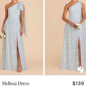 Birdy Grey | One-Shoulder Bridesmaid Dress | Blue Dreamy Ditzy Floral